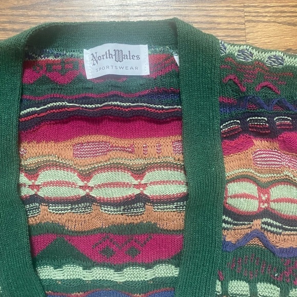 VTG North Wales Sportswear 90’s Men’s Button-Up Sweater- size Large - Picture 3 of 10